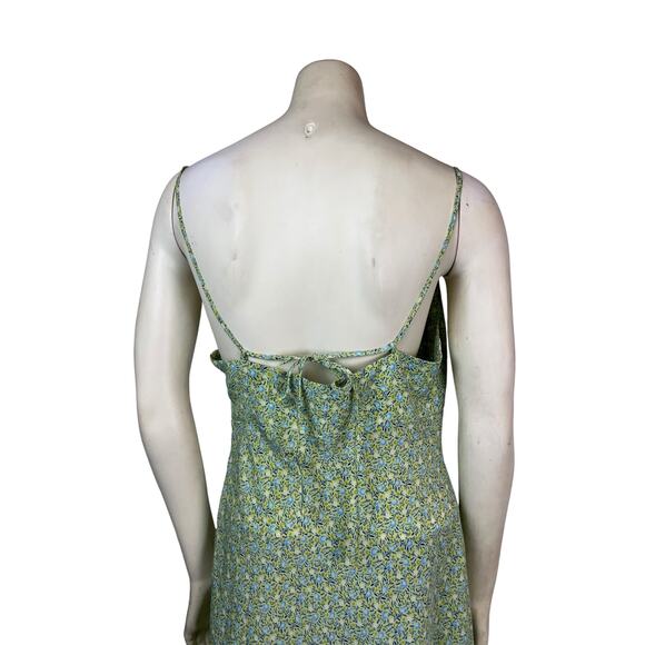Express Green Sun Dress Y2K 90s Style 5 / 6 Grunge Retro Floral Sundress - Picture 8 of 10